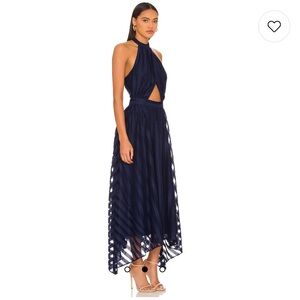 AMUR Leonie Halter Dress in Twilight Blue